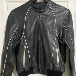 Vintage leather bomber jacket